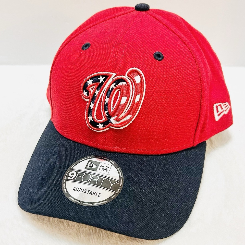 New Era Washington Nationals Alternate Logo 9FORTY Hat Cap Adjustable Red MLB